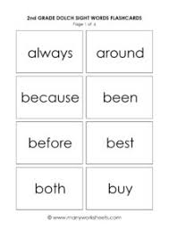 Sight Words Flashcards 2nd Grade