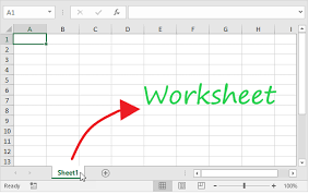 ms excel work sheet rows columns and