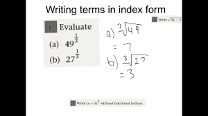 writing terms in index form you