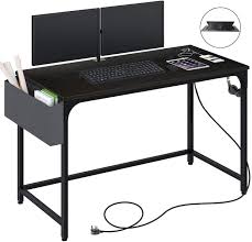 computer desk with power outlet