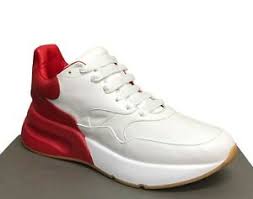 Details About Alexander Mcqueen Men Sneakers Size 43 10 Joey Red White Oversized 790