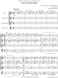 Find your perfect arrangement and access a variety of transpositions so you can print and play instantly, anywhere. Carol Of The Bells Flute Clarinet Alto Sax Trumpet Sheet Music By Mykola Dmytrovich Leontovich
