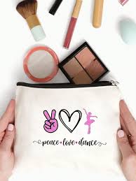 ballet dance makeup bag peace love