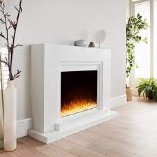 bellagio white electric fire suite