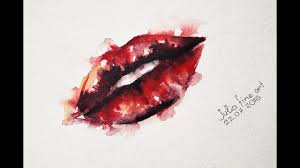 how to paint lips with watercolor
