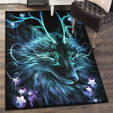 scary large wolf rug rectangle rugs