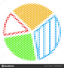 Hexagon Halftone Pie Chart Icon Stock Vector Ahasoft