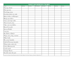 Daily Household Chore List Templates Household Chores