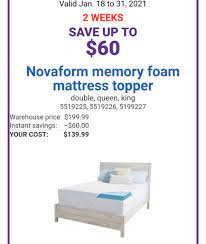 costco novaform mattress topper queen