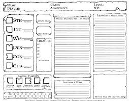 Simplified Character Sheet