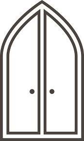 Church Door Icon In Trendy Outline Style