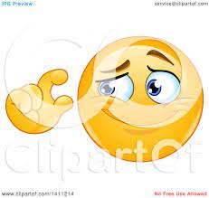 Clipart of a Cartoon Yellow Smiley Face Emoji Emoticon Gesturing a Small  Measurement - Royalty Free Vector Illustration by yayayoyo #1411214