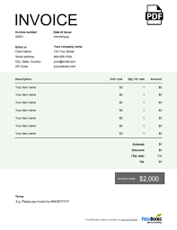 Pdf Invoice Template Free Download Send In Minutes