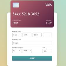 own credit card using html css