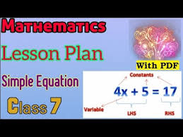 Simple Equation Mathematics Lessonplan