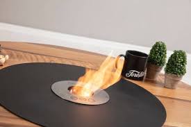 Fuego Fireplace Round Wooden Coffee