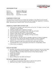 Restaurant Manager Job Description Job Description