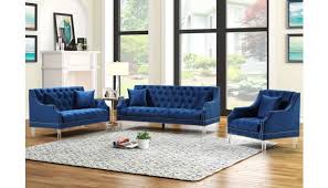 tirrel tufted navy blue velvet sofa