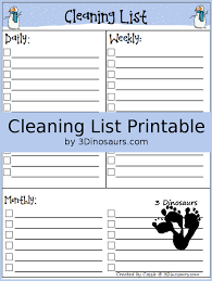 Monthly Goals January 2016 Plus Monthly Cleaning Chart