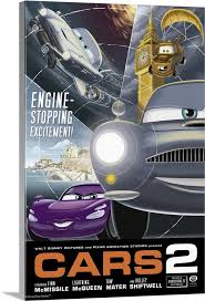 Cars 2 Poster Wall Art Canvas