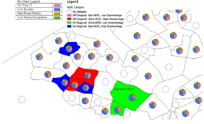 Map Of Aedc With Pie Chart Of Disadvantage For Community 4