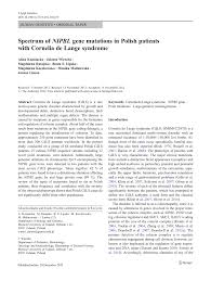 Pdf Spectrum Of Nipbl Gene Mutations In Polish Patients