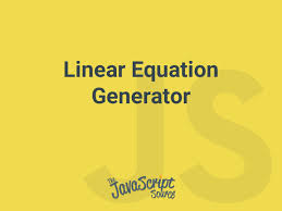 Linear Equation Generator