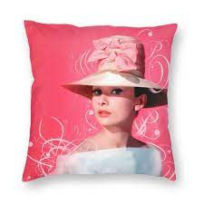 Audrey Hepburn Bubble Gum Cushion Cover