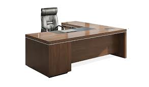 L Shape Office Table In Walnut Office