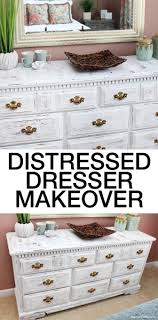 distressed white dresser makeover how