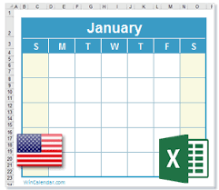 2019 Excel Calendar With Us Holidays