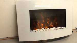 arched white glass electric fire