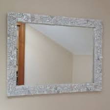 custom mosaic wall mirror white by