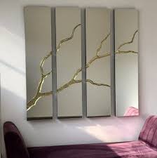 Frameless Mirror With Brass Detailed
