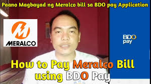 how to pay meralco bill using bdo pay
