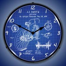 bicycle 1899 patent light up wall clock