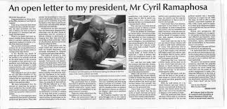 South africa's ramaphosa says corruption has damaged country. An Open Letter To My President Cyril Ramaphosa Latest News