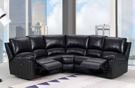 waylon recliner sectional black leather
