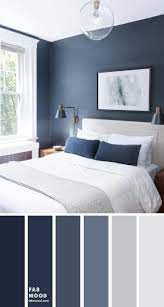 If you're averse to color, black, white, and gray are your best choices to create a striking contrast in your space. Dark Blue And Light Grey Bedroom Color Scheme