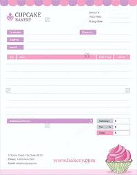 Pink Colour Blank Bakery Invoice Templates Blank Invoice