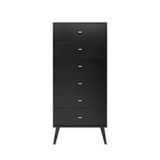Discover bedroom chest of drawers for your modern bedroom on the eq3 website. Prepac Milo Mid Century Modern Tall 6 Drawer Chest Black The Home Depot Canada