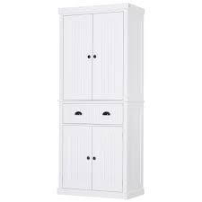 Tall units like this is perfect for storing ironing boards and standing/stick vacuum cleaners. Homcom Traditional Freestanding Kitchen Pantry Cabinet Cupboard With Doors And Shelves Adjustable Shelving Walmart Com Walmart Com