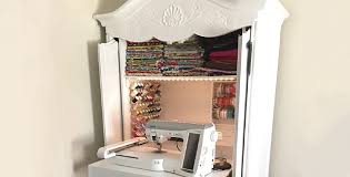 old armoire into a sewing center