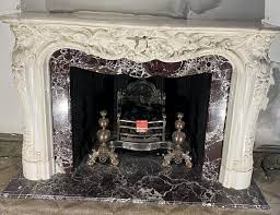 Rarest Louis Xv Marble Antique Fire
