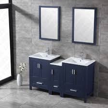 60 inch wood bathroom vanity with two