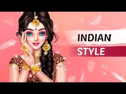 indian saree game makeup and dressup