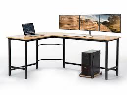 It has a professional look and feel while computer work: Ebern Designs Maddin L Shape Computer Desk Reviews Wayfair