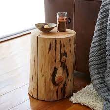 Natural Tree Stump Side Table Cre8 Nyc