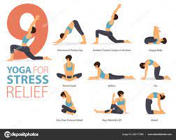 infographic yoga poses workout concept