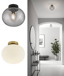 Glass Globe Wall Or Ceiling Light Two